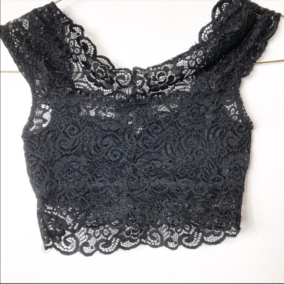 2 Sheer lace padded black bralette bikini top - Picture 8 of 11